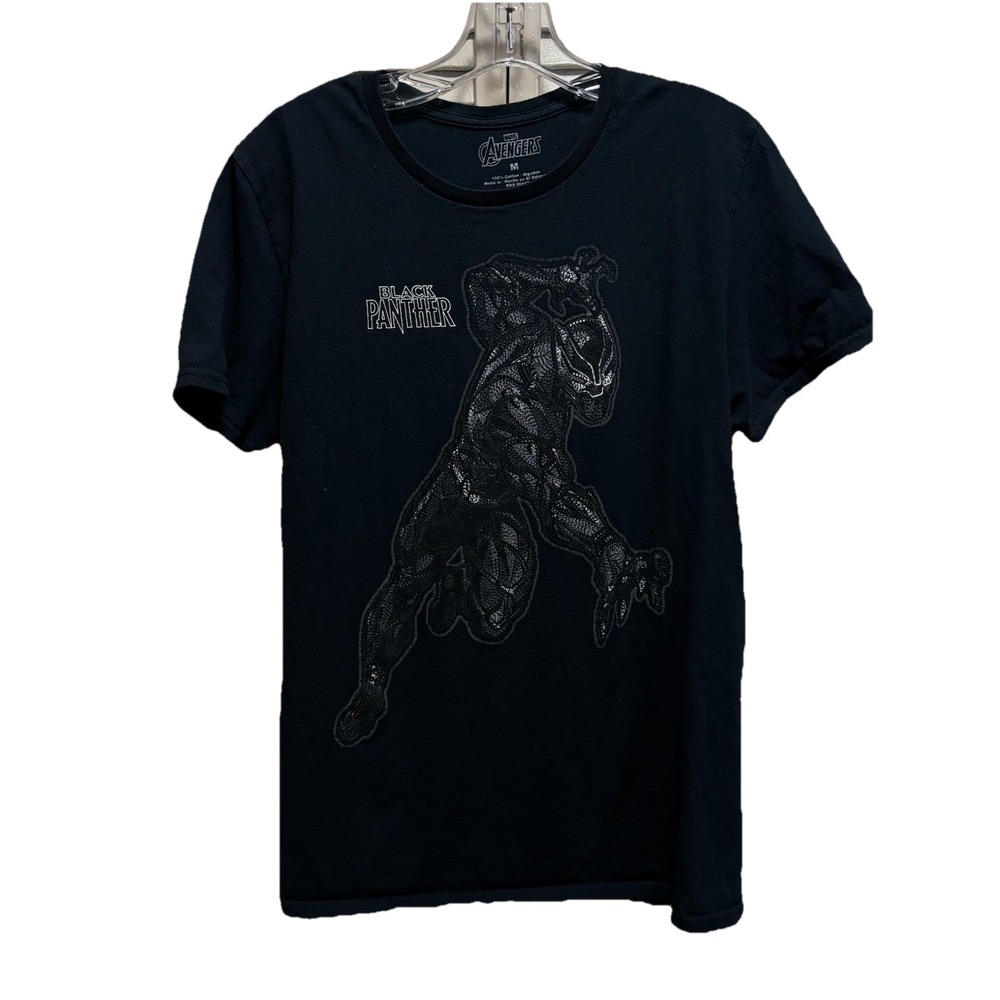 Marvel Black Panther Graphic Black/Gray Short Sleeve T Shirt Size‎ M Cotton